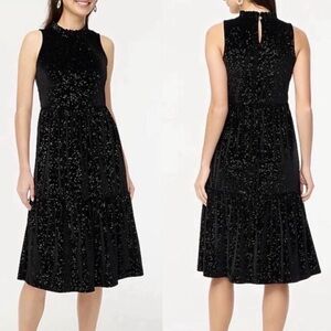 J. Crew Sparkling Black Velvet Maxi Dress NWT!